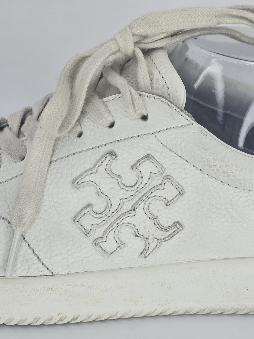 Tory Burch Phoenix LOGO White Leather Low-Top Sneakers Women's Size 9 - Picture 6 of 16